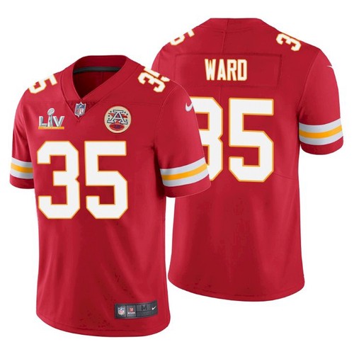 Men's Kansas City Chiefs #35 Charvarius Ward Red NFL 2021 Super Bowl LV Stitched Jersey